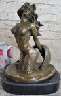 Western Nude Bronze Marble Statue Art Mermaid Marine s Classic Sculpture Statue