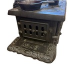 Vintage Cast Iron Toy Acme Stove Salesman Sample 6 Burners  Large 13    Long  Pans
