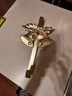 Over The Door Wreath Hanger   Bells And Holly Gold Color