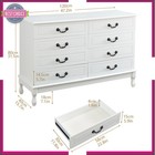 8 Drawer Long Double Storage Dresser With Cabinet Wood Bedroom Chest Of Drawers
