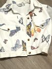 Vintage Opal By Lorraine Wardy Butterfly Print Denim Jacket Large Sheer Arms Nwt