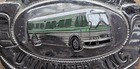 Vintage Transportation Unlimited Bus Service Driver Hat Chrome Badge Pin - Euc