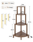 Bamworld Corner Plant Stand With Grow Lights 4-tier Plant Stand Indoor Wood