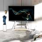 Tv Floor Stand Height Adjustable 40-100  Led Lcd Oled Rolling Tv Cart With Shelf