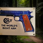 Vintage Colt Revolver Porcelain Sign Gun Pistol Winchester Smith Wesson Gas Oil 