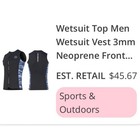Dive   Sail Wetsuit Vest Men Xl Black Blue New 3mm Neoprene Front Zip Camo Top