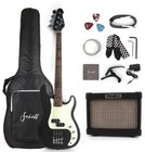 Full Size Four String Electric Bass Guitar Starter Kit W  Amplifier gig Bag etc