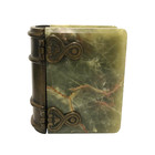 Antique 19th Century Onyx   Bronze Hinged Keepsake Book Box Victorian German