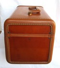 Vintage Samsonite 4612 Brown Leather Train Travel Cosmetic Make-up Case   Key