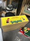 Vintage Playing Ping Pong Match Game Windup Tin Toy Ms 358 With Box Key Works  1