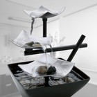 3-tier Tabletop Water Fountain W  Light Relaxation Pump   Decorative Rocks