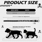 Halloween Leather Cat Collar - Adjustable Pet Collar With 8 -12  Black  skull 
