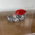 Antique Sterling Silver Old Work Boot Shoe Miniature Pin Cushion  Victorian Era