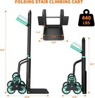 440 Lbs Stair Climbing Hand Truck  Heavy Duty Folding Dolly Cart With 6 Wheels