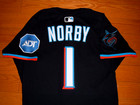 Miami Marlins Connor Norby 2025 Game Used Worn Alternate Nike Jersey  orioles 