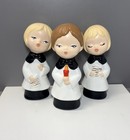 Trio Of Vintage Choir Children Singing 1982 Hand Painted Ceramic Figurines
