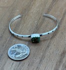 Navajo Handmade Sterling Silver Sonoran Gold Turquoise Stacker Cuff Bracelet