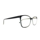 Wp 20210 Black Crystal Womens Rectangular Round Eyeglasses 58-16-150