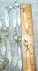 Lot Of 10 Antique 3-3 4  Chandelier Spear Prism Clear Multi Faceted Crystal