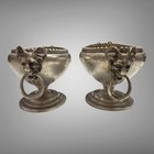 Set Of Two Ball Black   Co  Sterling Silver 925 Figural Salts Monogrammed Tested