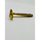 Vintage Gold Tone Safety Razor Double Edge Butterfly Razor Mid Century Shaving 