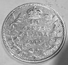 1903 Canada Ten 10 Cents World Silver Coin Higher Grade
