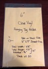 Job Ticket Holders 6  X 9  Clear Vinyl Hanging Tag Holder  pouch  - Pack Of 50