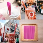 100 Pcs Plastic Pink Heart Shaped Straws Party Favors For Bridal Shower Wedding