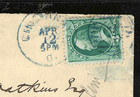 Blue Number 3 Fancy Cancel Cover 3 Cent Washington Banknote 1871-1883 Us 47a11