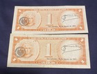 Lot Of 2 Consecutive One Colon Banknotes From El Salvador  1970