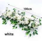 Artificial White Rose Flower Row Table Centerpiece Flowers - Wedding D  cor 100cm