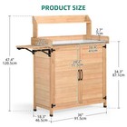 Garden Potting Bench Table Outdoor Patio Wooden Storage Cabinet Metal Tabletop