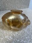 Vintage Anchor Hocking Carnival Glass Faux Piggy Bank Iridescent Small  