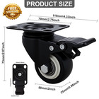 2 Inch Heavy Duty Caster Wheels Set Of 4 Locking Pu Casters With Brake