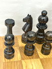 Vintage Wooden Chess Set Hand Carved 6  King W  Folding Storage Box 17 5  Board