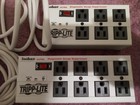  2  Lot Tripp Lite Isobar Ultra 8 And 6 Outlet Diagnostic Surge Suppressor White