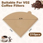 210 Count Coffee Filters  2  Size 02 Cone Coffee Filters  1-4 Cups Unbleached   