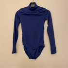 Weissman Gymnastics Navy Blue Mock Neck Long Sleeve Leotard Shorts Mt12459 Mc