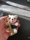 Vintage White Teddy Bear Christmas Ornaments Lot Of 3  1 - 5   2 - 3  