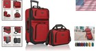 Versatile Rio Lightweight Rolling Suitcase Set  Expandable 21    14  Tote  Red