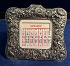 Antique   Vintage Kirk Sterling Silver Repousse Picture Frame  With Calendar