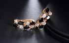 Pear And Round Black Lab-created Moissanite Party Hoop Earring Rose Gold Plated