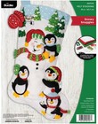 Bucilla Felt Christmas Stocking  snowy Snuggles  Finished  Free Personalization 