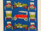 Vintage Tea Towel  Vera Neumann Colorful Antique Automobiles Linen Bar Towel