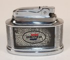 Vintage United Airlines Table Lighter     M t c  Crown Bell Japan     Works