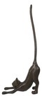 Rustic Cast Iron Crouching Kitty Cat With Long Tail Kitchen Paper Towel Holder