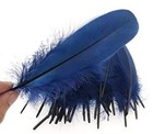 Dxeud Colorful Goose Feathers 100pcs pack   6-8 Inch   dark Blue  