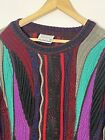 Vintage Kalaroo Pure Wool Coogi Style 3d Knit Sweater M Made In Australia 