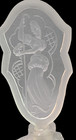 Vintage Art Nouveau Czechoslovakian Crystal Perfume Bottle Figural Etched Top 