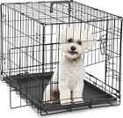 Dog Pet Crate Double Door Dog Cage Divider Panel   Plastic Leak-proof Pan Tray